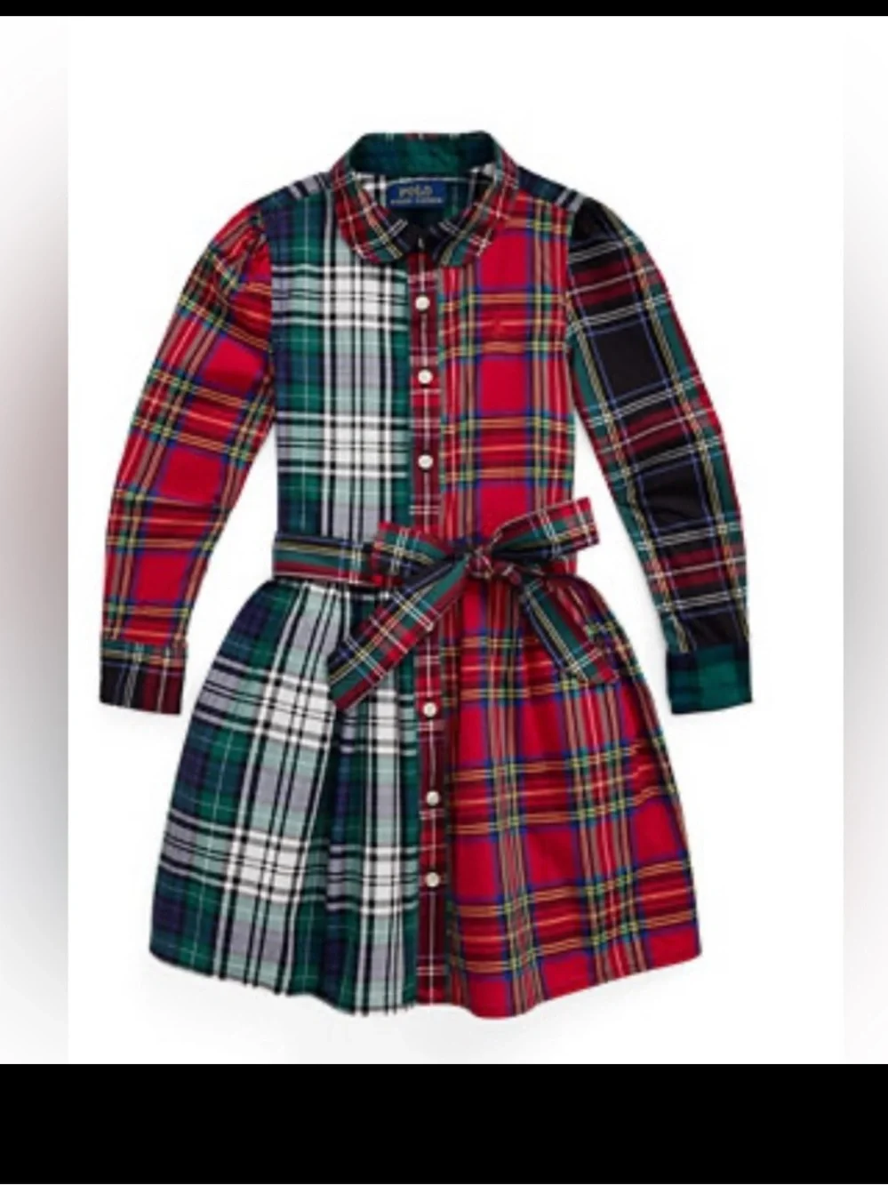 Polo Ralph LaurenGirls' Plaid Cotton Fun Shirt Dress, Size: 3T, NWT